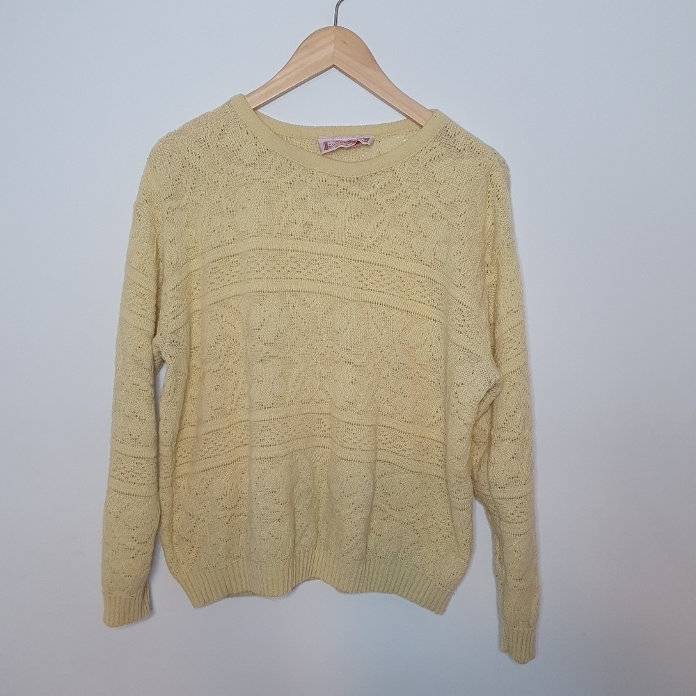 Functionals Vintage Knit Yellow Sweater Size M